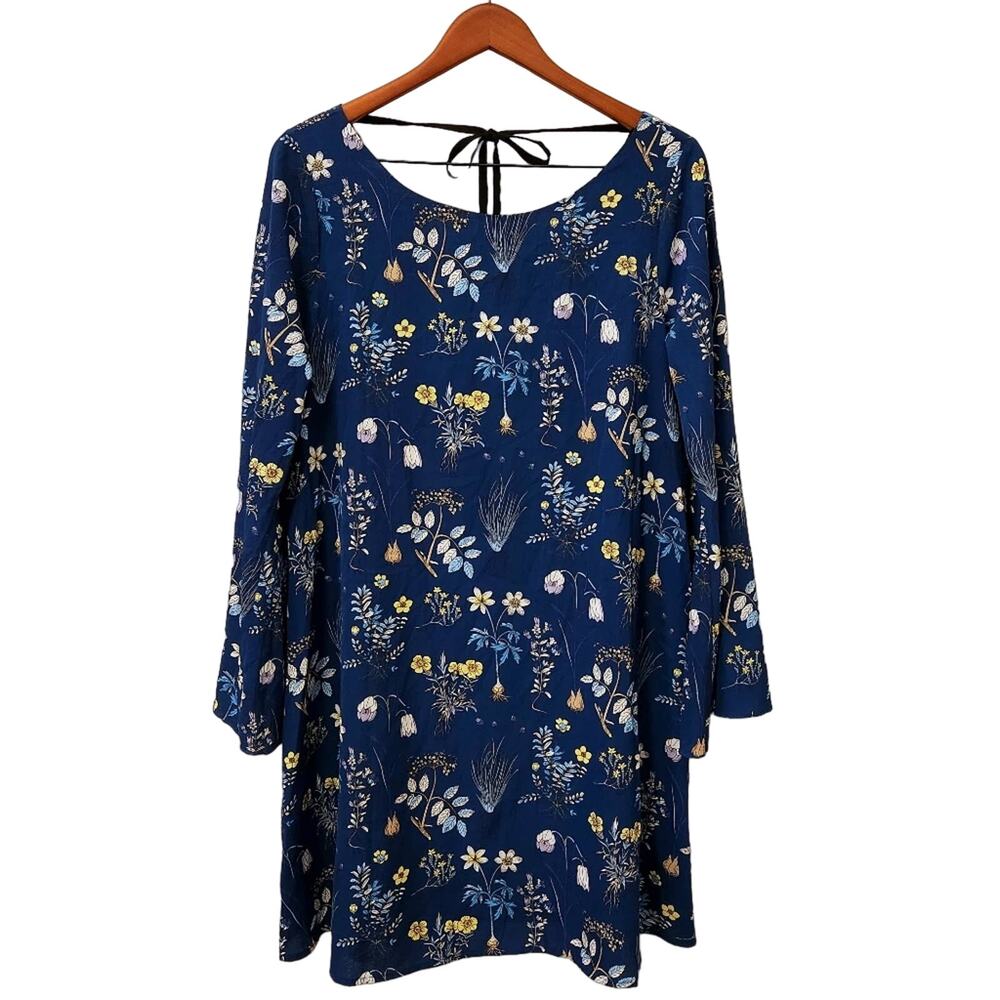 Molly Bracken Women's Flare Sleeve Shift Dress Teal Size L